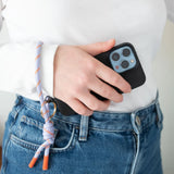 Caroline Gardner Cord Short Phone Strap, Lilac/Orange