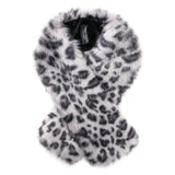 Faux Fur Tippet Scarf – Silver Leopard