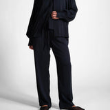 Wide Leg Trousers - Navy