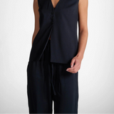 Wide Leg Trousers - Navy