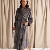 Luxury Velour Robe - Raven