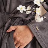 Luxury Velour Robe - Raven
