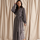 Luxury Velour Robe - Raven