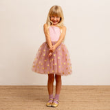 Bob & Blossom Vintage Pink with Gold Glitter Hearts Dress