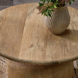 Vivan Grooved Wood Ocassional Table