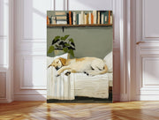 Cozy Sleeping Golden Labrador Retriever Art Print    : A3