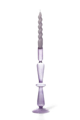 Taper Holder - Coloured Glass - Lilac