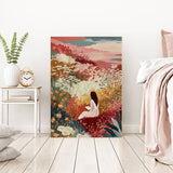 Female Landscape Reading Portrait Art Print