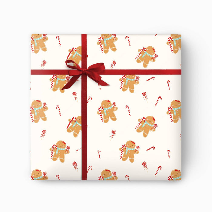 Gingerbread Christmas Gift Wrap – 2 Sheets