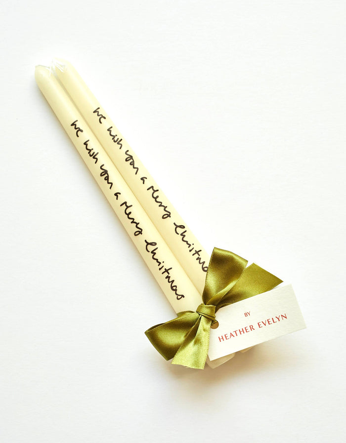 We Wish You a Merry Christmas Candle Pair – Cream