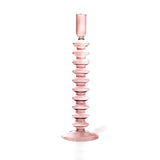 Tapered Glass Candle Holder - Rose Pink