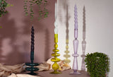 Tapered Glass Candle Stick - Pear Green