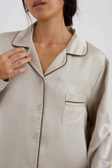 Eco Satin Long Pyjama Set – Pelican, UK 12