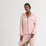 Bamboo Long Pyjama Set UK 14 - Pink Clay