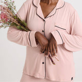 Bamboo Long Pyjama Set UK 8 - Pink Clay
