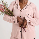 Bamboo Long Pyjama Set UK 14 - Pink Clay