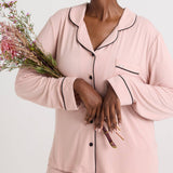Bamboo Long Pyjama Set UK 12 - Pink Clay