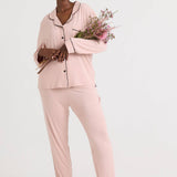 Bamboo Long Pyjama Set UK 8 - Pink Clay