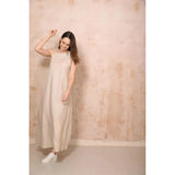 Linen Maxi Dress - Soft Stone
