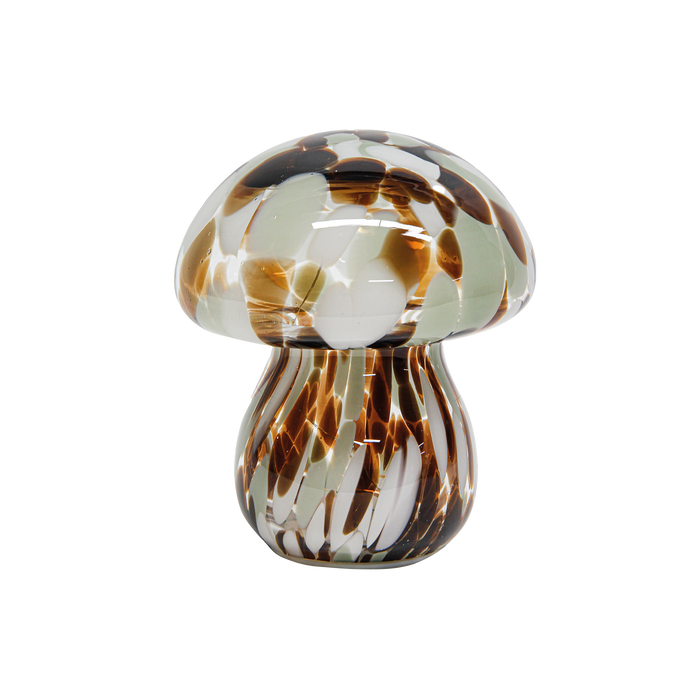 Chocolate Speckled LED Glass Mushroom Lamp