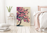 Japanese Pink Blossom Tree Art Print        : A2