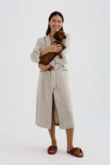 Eco Satin Robe – Pelican, S/M
