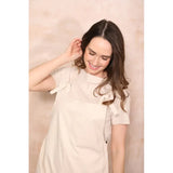 Luxury Linen Cropped Dungarees - Soft Stone