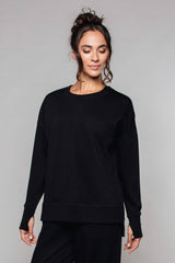 Supersoft Longline Sweatshirt – Black, M