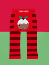 Christmas Pudding striped leggings by Blade & Rose