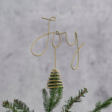 'Joy' Christmas Tree Topper - Brass