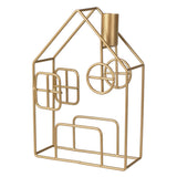 Gold Metal House Christmas Candle Holder - Brass