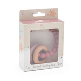 Elephant Silicone & Wood Teething Ring – Ocean Blue