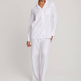 Luxury Cotton Modal Long Pyjama Set in White - UK Size 14