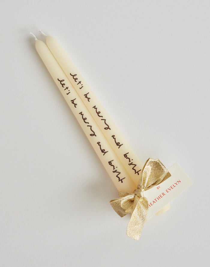 Let’s Be Merry & Bright Candle Pair – Cream