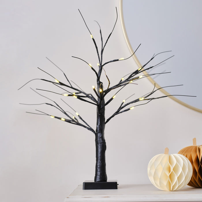 Black Light-Up Halloween Tree Decoration