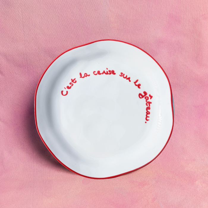 Statement Plate - 'C'est la cerise sur le gateau'