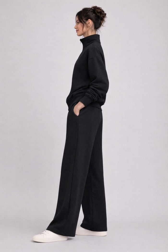 Supersoft Wide Leg Sweatpant - Black