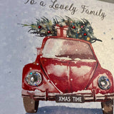 Car Carrying Christmas Tree Family Christmas Card