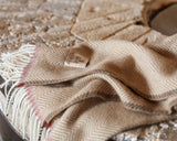 Sofia Crema 100% New Zealand Wool Throw Blanket