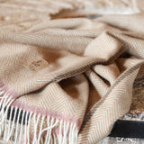 Sofia Crema 100% New Zealand Wool Throw Blanket