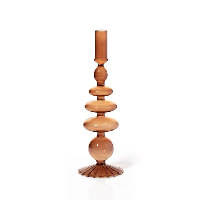 Tapered Glass Candle Stick - Champagne