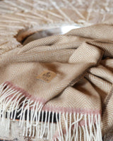 Sofia Crema 100% New Zealand Wool Throw Blanket