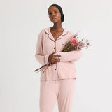 Bamboo Long Pyjama Set UK 14 - Pink Clay