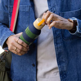 Navy/Khaki Stripe Metal Water Bottle 500ml