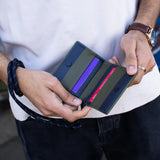 Khaki/Navy Lanyard Card Holder