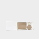 Katie Loxton Keyring & Card Holder Set 'Mum - Taupe