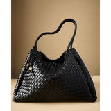 Nova Hand Woven Large Shoulder Bag - Black