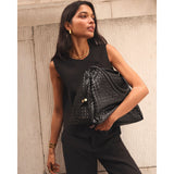 Nova Hand Woven Large Shoulder Bag - Black