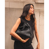 Nova Hand Woven Large Shoulder Bag - Black
