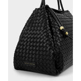 Nova Hand Woven Large Shoulder Bag - Black